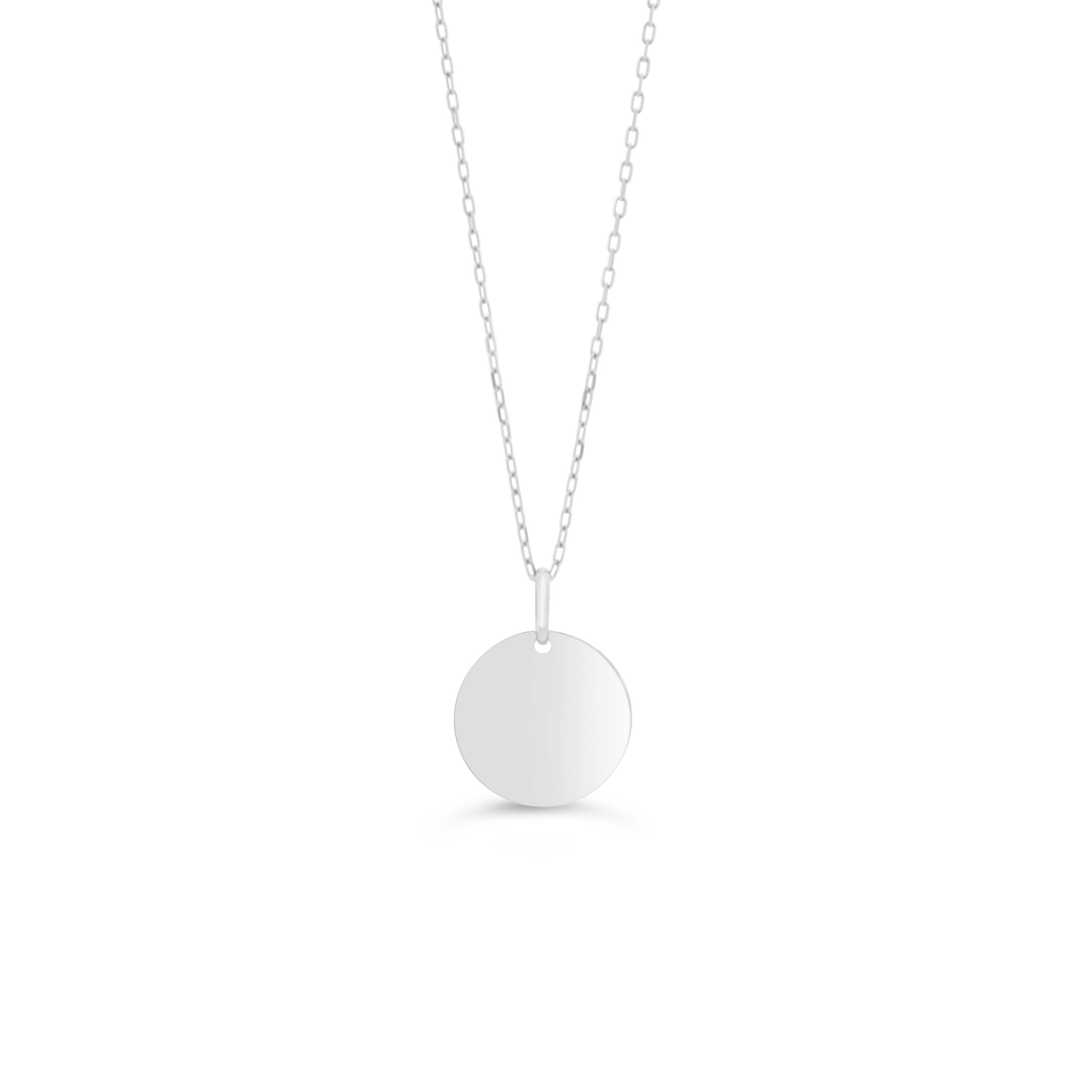 10K White Gold Disk Necklace