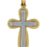 Round Two Tone Cross Pendant