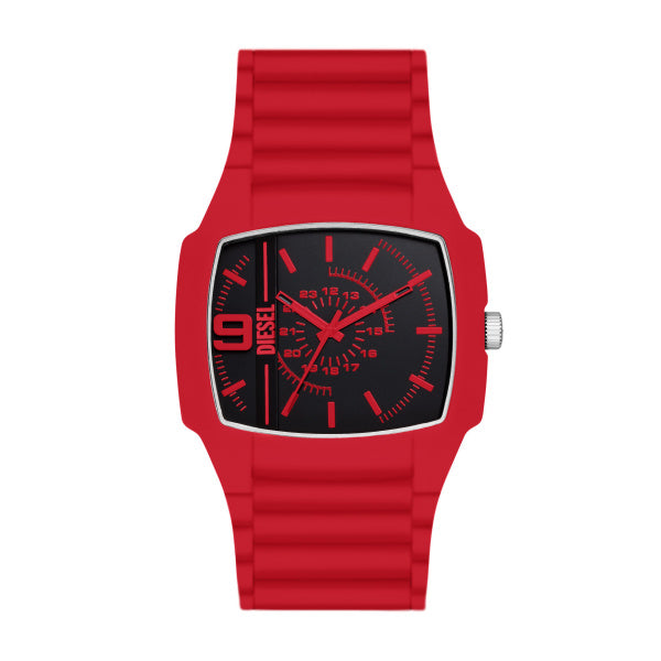 Cliffhanger 2.0 Three-Hand Red Silicone Watch