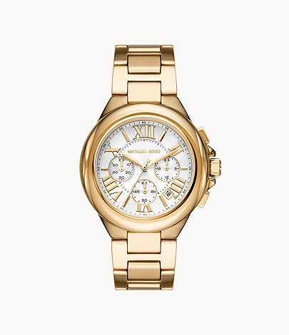 Oversized Camille Chronograph Gold Tone Watch