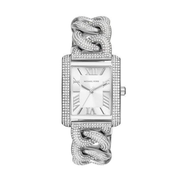 Emery Three-Hand Stainless Steel Pavé Watch