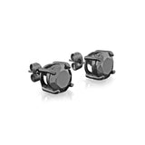 10mm CZ Black Stud Earrings