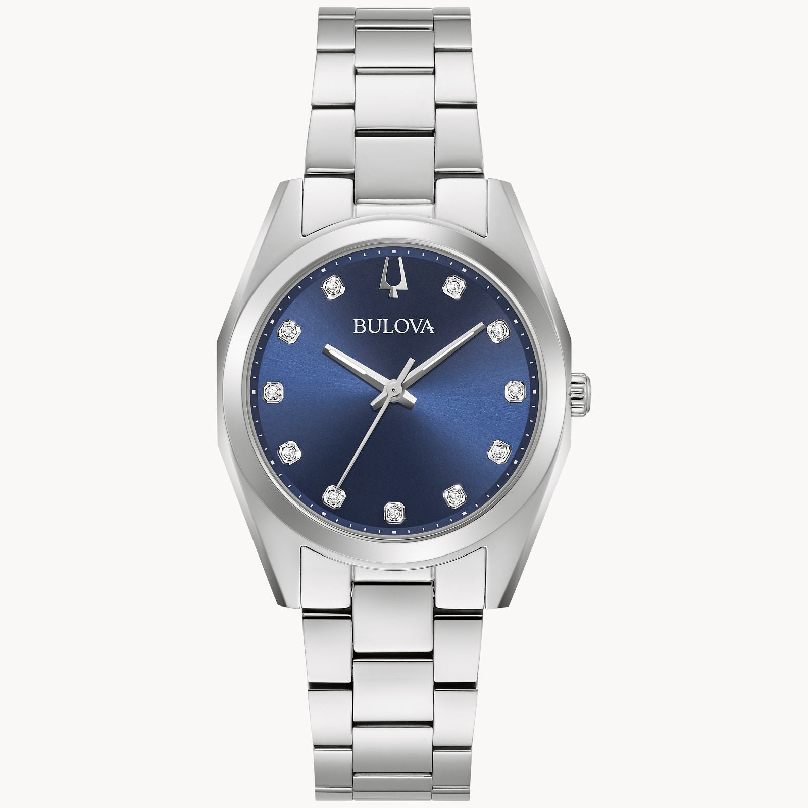 Bulova watch 2025 silver and blue