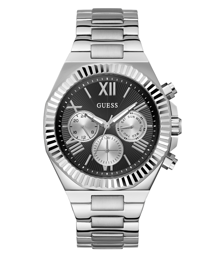 GUESS Mens Silver Tone Multi-function Watch GW0703G1
