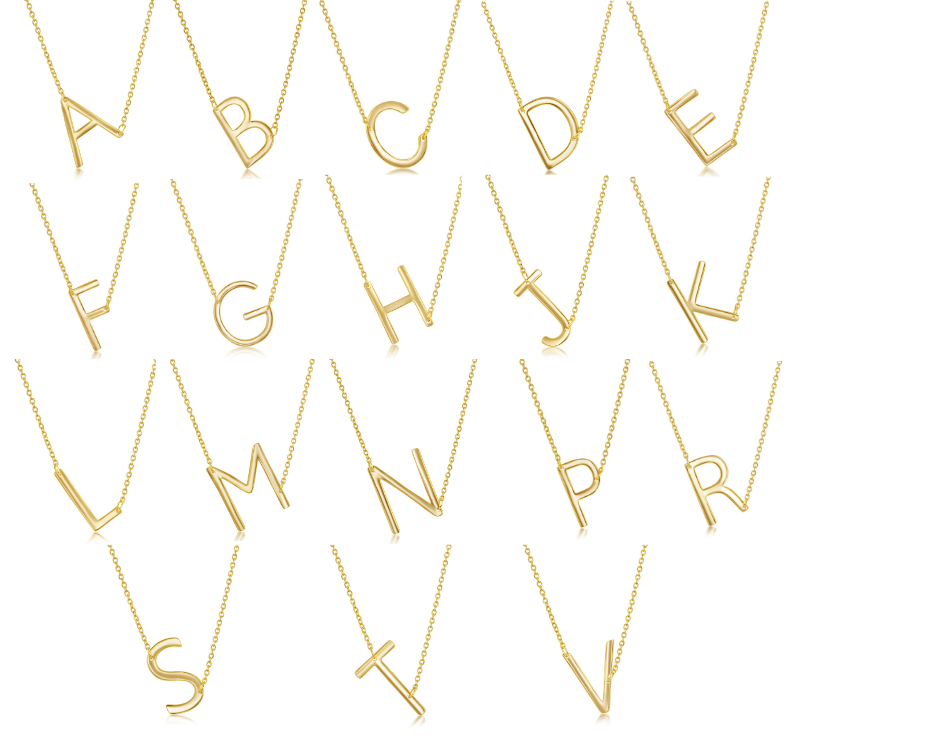 Gold Plated Sterling Silver Initial Necklaces