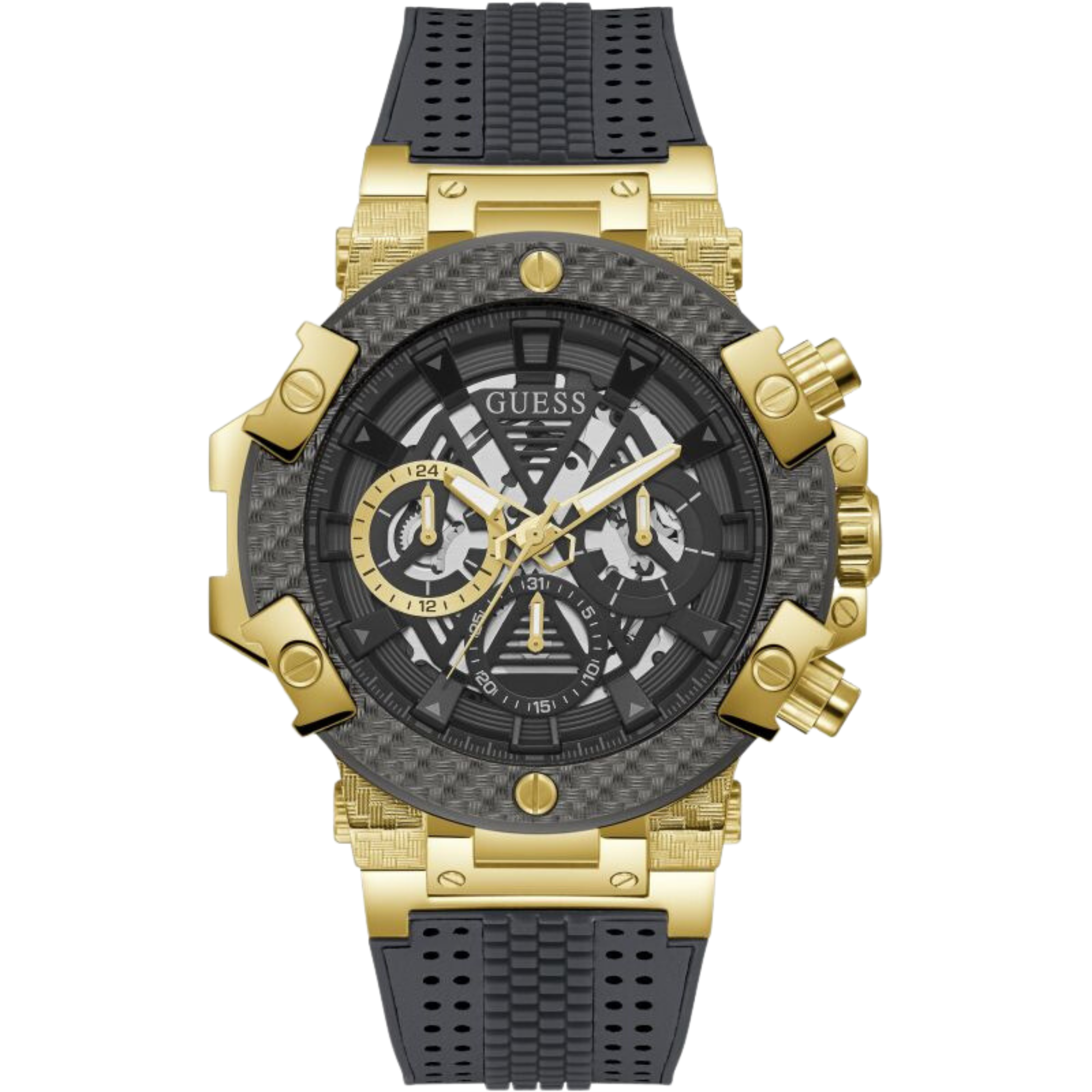 Gold Tone Grey Silicone Watch