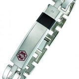 Alpine Stainless Steel Medical ID Bracelet w/ Black Onyx and CZ