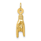 10K Rock On Sign Charm