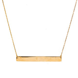 10K Gold Plain Large Bar Necklace
