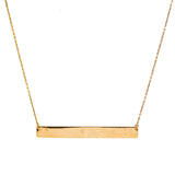 10K Gold Plain Large Bar Necklace