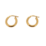 10K Solid Gold Small Round Hoops