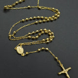 10K Yellow Gold Rosary Necklace with Crucifix Pendant