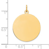 10K Plain .013 Gauge 21.25x21.25mm Circular Engravable Disc Charm