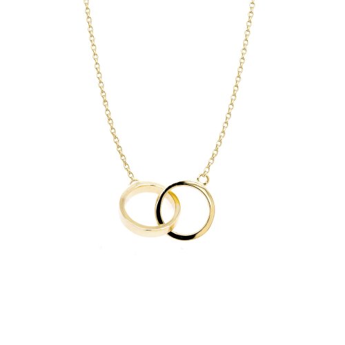 10K Gold Small Interlocking Ring Necklace