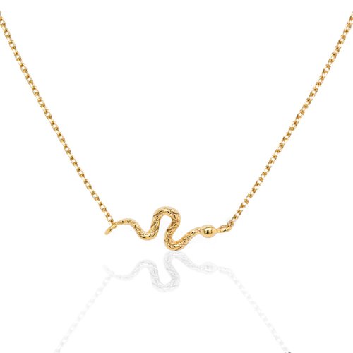 10K Yellow Gold Minimalist Snake Necklace