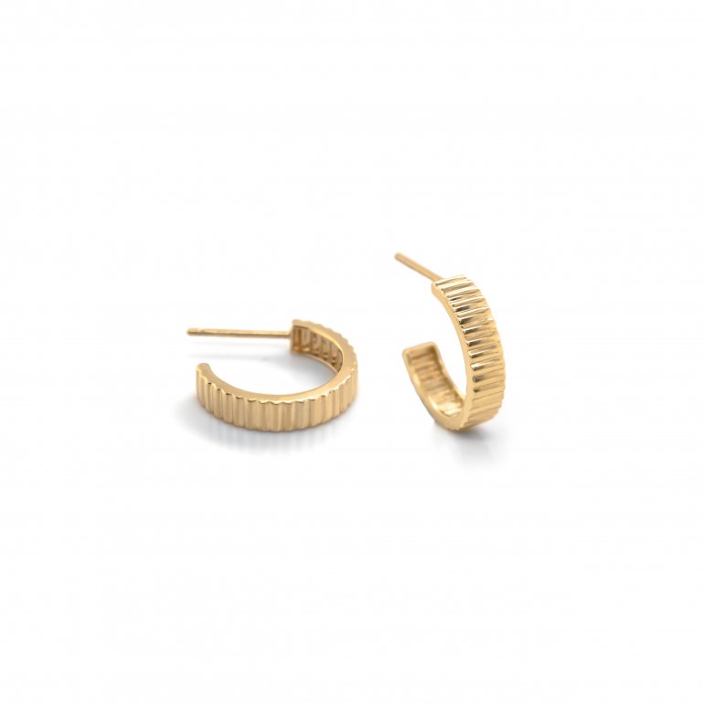 10K Yellow Gold Scalloped Hoops