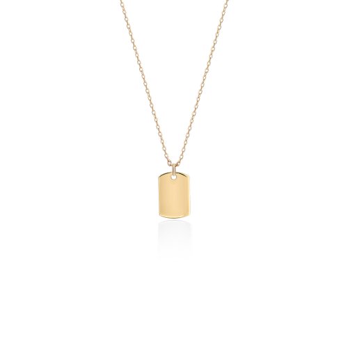 10K Yellow Gold Small Dog-Tag Necklace