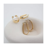 10K Yellow Gold Thin Chunky Anchor Hoops