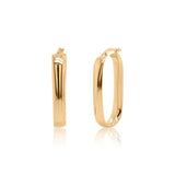 10K Yellow Gold Thin Chunky Anchor Hoops