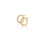 10K Yellow Gold Tube Hoops 2mm x 14mm