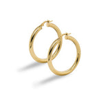 10K Yellow Gold Tube Hoops