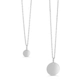 10K White Gold Disk Necklace