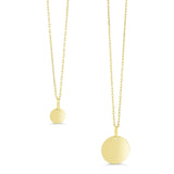 10K Yellow Gold Disk Necklace