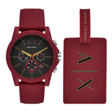 Armani Exchange Outer Banks Watch & Luggage Tag Set