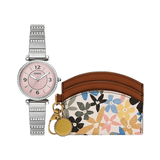 Carlie Three-Hand Watch & Card Case Box Set