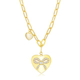 Jayelle CZ Ribbon Paperclip Necklace