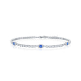 Sterling Silver CZ Evil Eye Tennis Bracelet