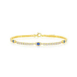 Sterling Silver CZ Evil Eye Tennis Bracelet