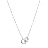Sterling Silver Inspired Interlocked Rings Necklace