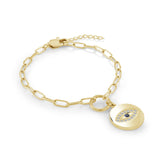 White CZ Evil Eye Bracelet