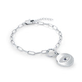 White CZ Evil Eye Bracelet
