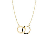 10K Gold Small Interlocking Ring Necklace