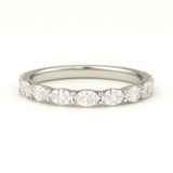 14K White  Oval Cut Lab-Grown Diamond Eternity Band