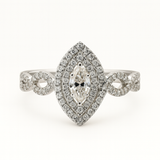 14K White Gold Marquise-Cut Diamond Ring 0.95ct