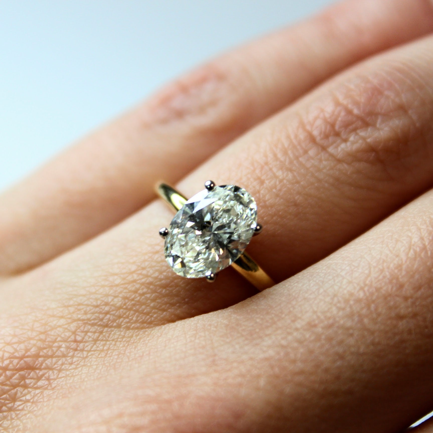 2.00 CT. T.W. Lab-Grown Diamond Oval-Cut Solitaire Ring in 14K Yellow Gold