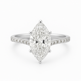 2.24 ct Curved Marquise Engagement Ring