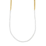 4.6mm Curb & Pearls Necklace