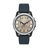 Armani Exchange Blue Leather Chronograph