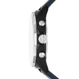 Armani Exchange Blue Leather Chronograph
