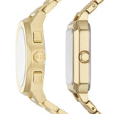 A|X Men's & Women's Sync Chronograph Gold-Tone Stainless Steel Watch Pair Gift