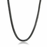 BLACK-IP S.STEEL 6MM-ROUND FRANCO POLISHED 24"-NECKLACE