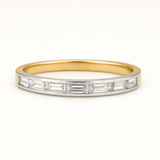 T.W. .71ct Channel-Set Baguette Half Eternity 14K Yellow Gold Band