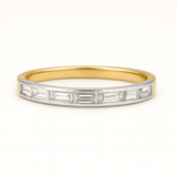 T.W. .71ct Channel-Set Baguette Half Eternity 14K Yellow Gold Band