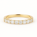 Baguette Cut Half Eternity Wedding Band