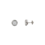 Bfly 10k Gold CZ Stone Stud Baby Earrings