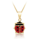 Bfly 10k Gold Ladybug Enamel Pendant